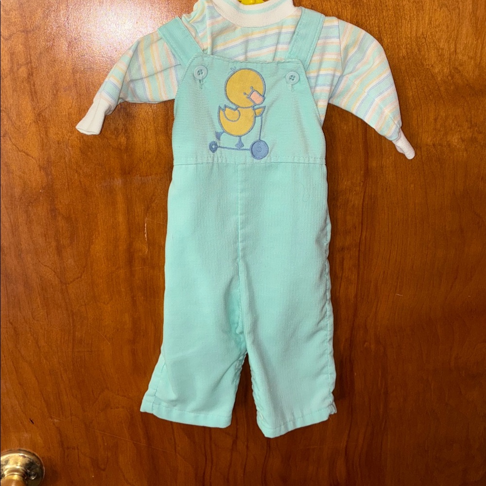Healthtex Aqua Duck Overalls Set